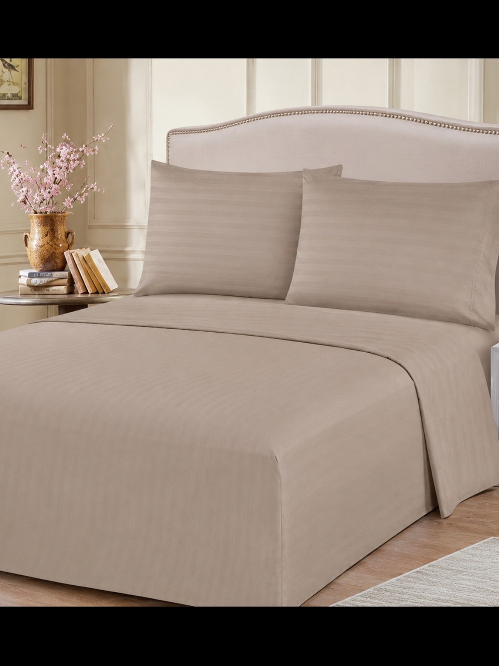 Hotel Quality 2800 Series Queen Sheet Set 4 Pc Organic Cotton Percale - Taupe